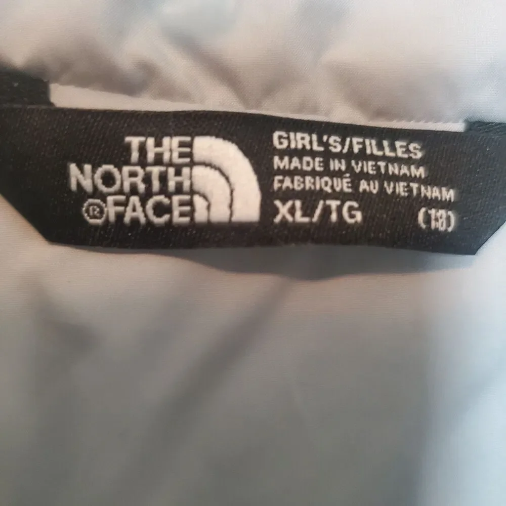 The North Face Girls XL/TG (18) Aqua Blue Puffer Vest Insulated Jacket - Picture 3 of 15